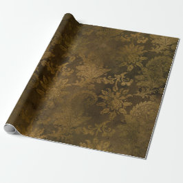 Vintager Bronze-Golddamask Geschenkpapier