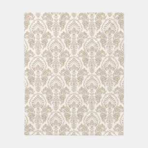 Vintager Brownblumendamast Fleecedecke
