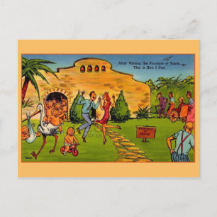 Vintager Brunnen für Jugendreisen Postkarte