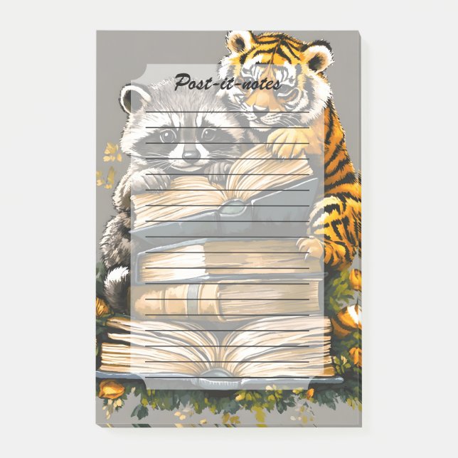 Vintager Buchclub Post-it Klebezettel (Vorderseite)