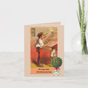 Vintager Buchdrucker Weihnachtskarten-Comicdrucker Feiertagskarte