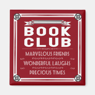 Vintager Buchklub Typografie Magnet