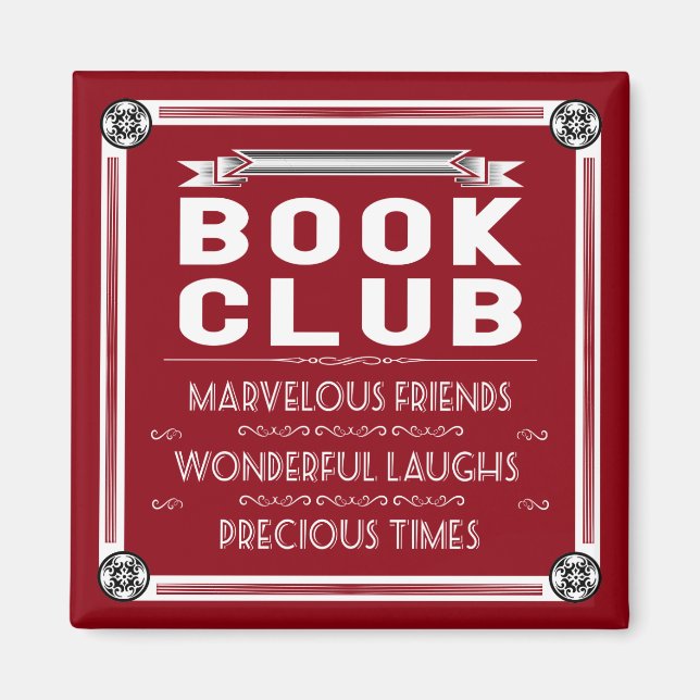 Vintager Buchklub Typografie Magnet (Vorne)