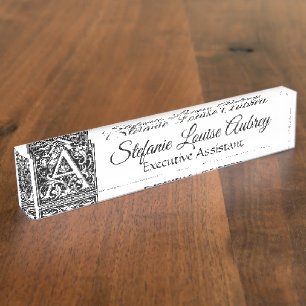 Vintager Buchstabe "A" Namensplakette