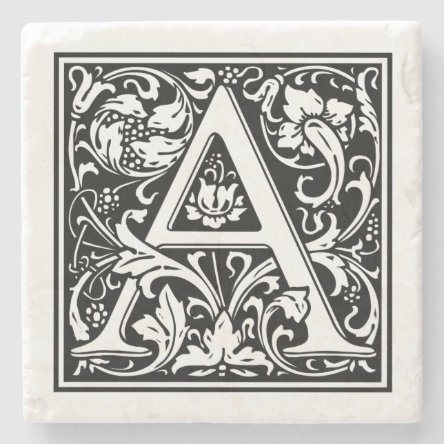 Vintager Buchstabe "A" Steinuntersetzer (Vorderseite)