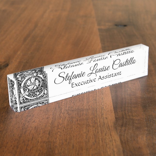 Vintager Buchstabe "C" Namensplakette (Seite)