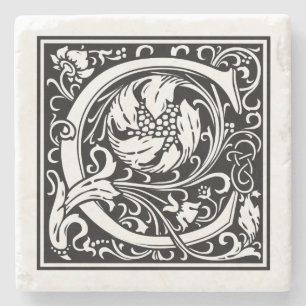 Vintager Buchstabe "C" Steinuntersetzer