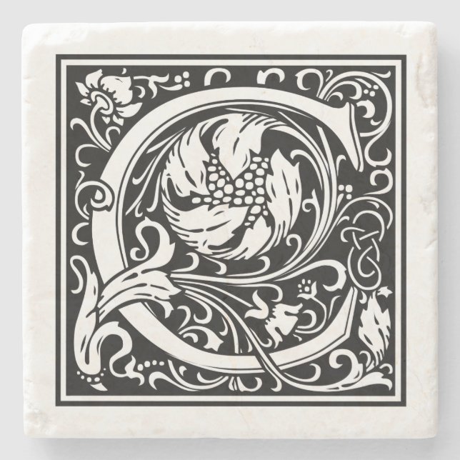 Vintager Buchstabe "C" Steinuntersetzer (Vorderseite)