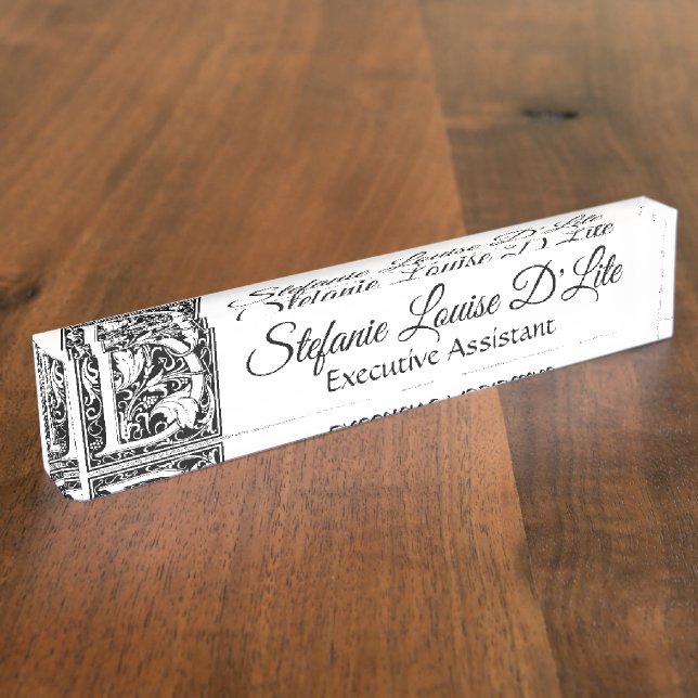 Vintager Buchstabe "D" Namensplakette (Seite)