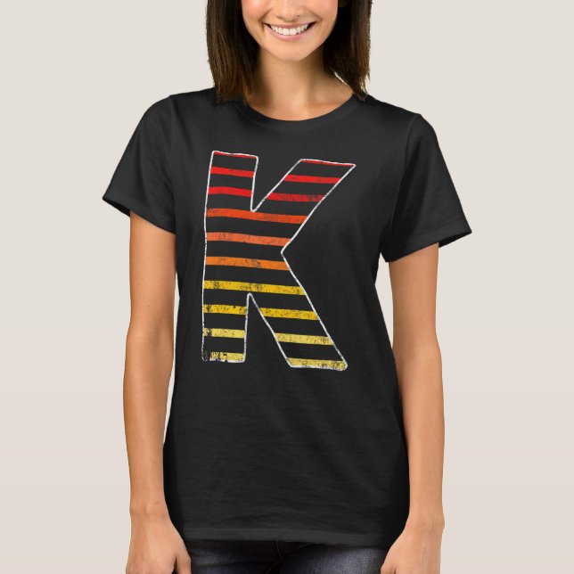Vintager Buchstabe K T-Shirt (Vorderseite)