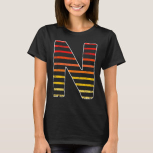 Vintager Buchstabe N T-Shirt