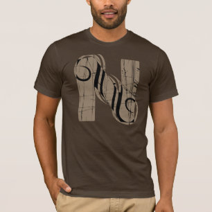 Vintager Buchstabe N T-Shirt