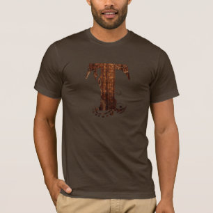 Vintager Buchstabe T T-Shirt