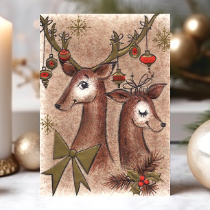 Vintager Buck und Doe Dee Weihnachten