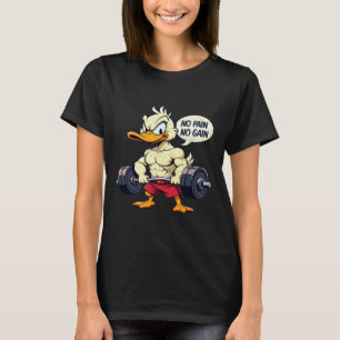 Vintager Buff Duck No Pain No Gain Gym Workout Car T-Shirt