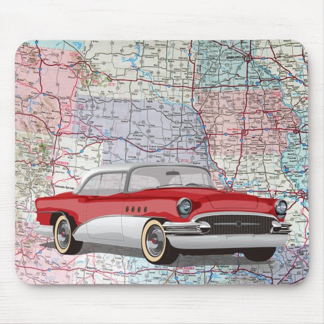 Vintager Buick auf dem Fahrplan Mousepad (Vorne)