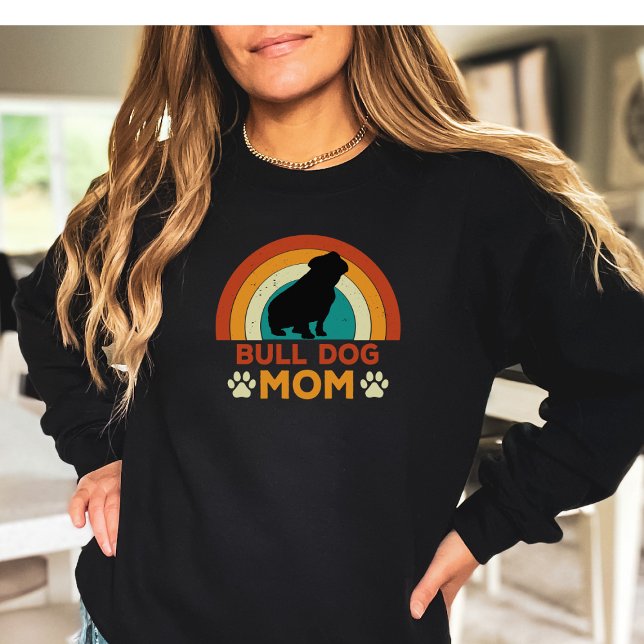 Vintager Bull Dog Mama Sunset Sweatshirt (Von Creator hochgeladen)