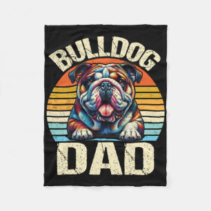 Vintager Bulldog Vater Hund liebt Daddy Father&#; Fleecedecke