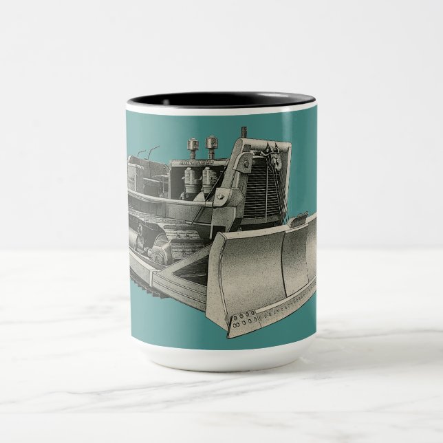 VINTAGER BULLDOZER-BETRIEBSMOTOR CUSTOM 2 TASSE (Zentrum)