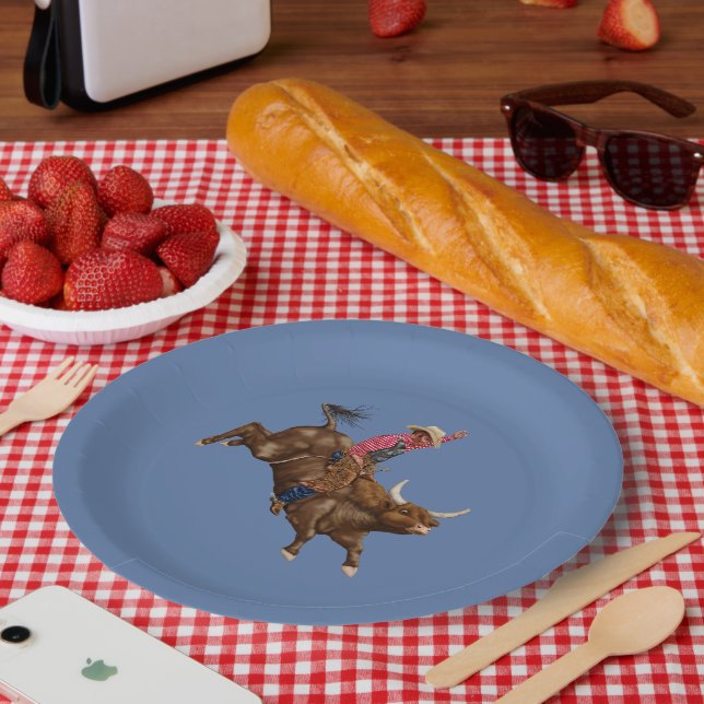 Vintager Bullfahrer Pappteller (Picknick)