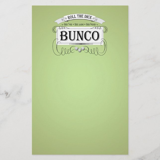 Vintager Bunco Entwurf Briefpapier (Vorderseite)