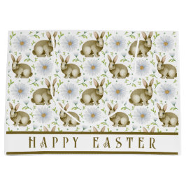 Vintager Bunny Floral Happy Osterfeier Große Geschenktüte