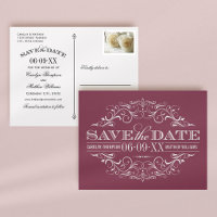 Vintager Burgund Blüh Hochzeit speichern Sie das D