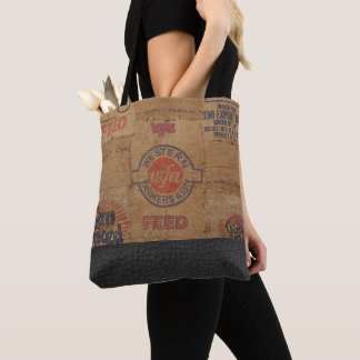Vintager Burlap-Sack und Leder - Totbeutel