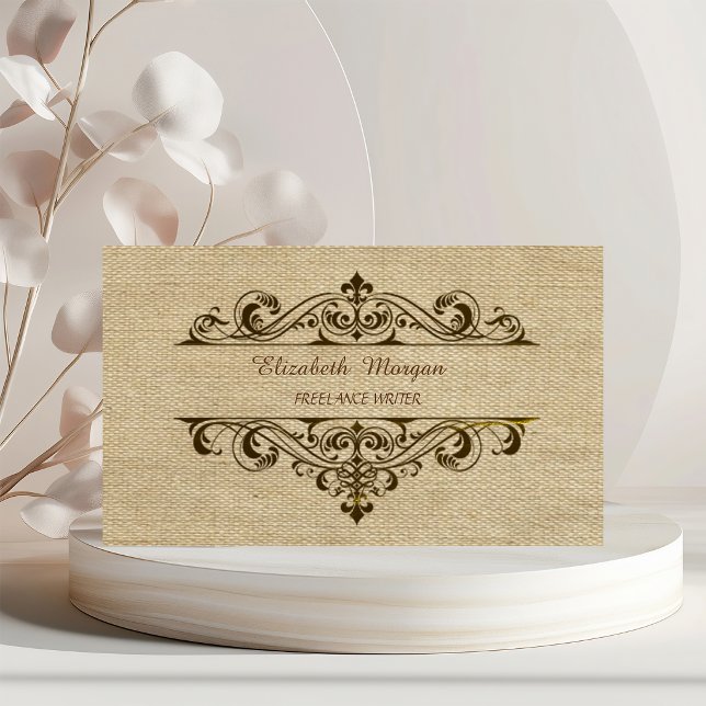 Vintager Burlap Visitenkarte (Von Creator hochgeladen)