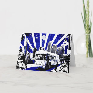 Vintager Bus Feiertagskarte