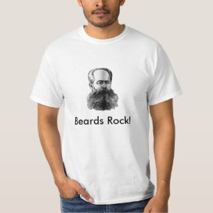 Vintager buschiger Bart, Bart-Felsen! T-Shirt