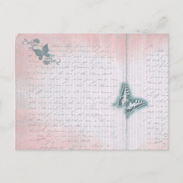 Vintager Butterfly-Brief Postkarte (Vorderseite)