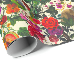 Vintager Butterfly-Kaninchen-Garten Flora Geschenkpapier