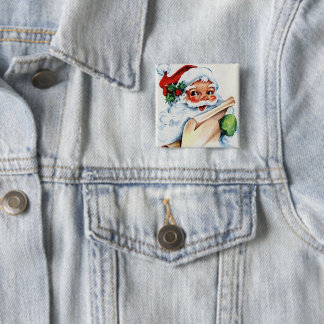 Vintager Button des Weihnachtsmanns
