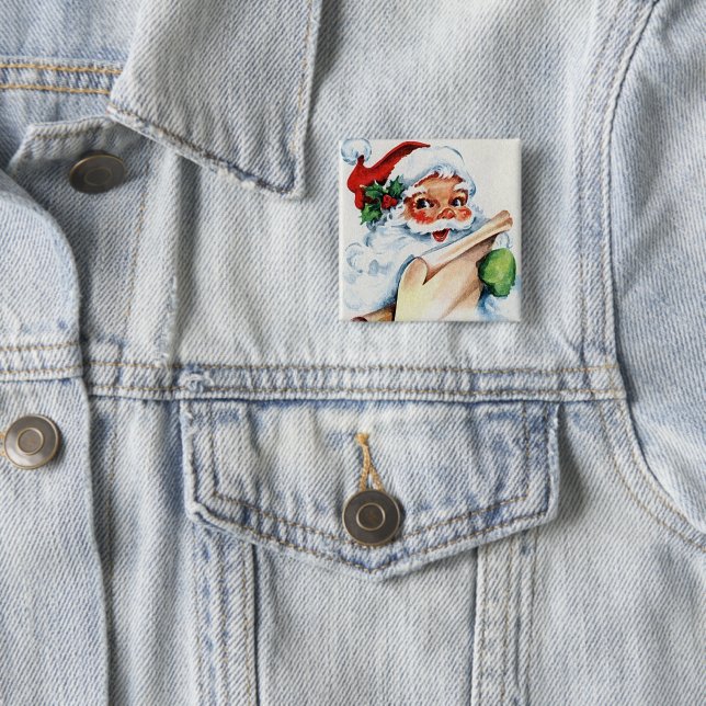Vintager Button des Weihnachtsmanns (Beispiel)