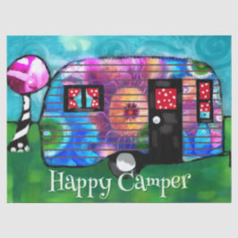 Vintager Camp Trailer Blumenmuster Personalisierte Seidenpapier