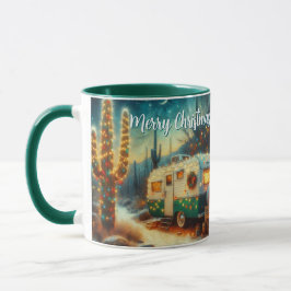 Vintager Camper Saguaro Cactus Christmas Blue Gree Tasse
