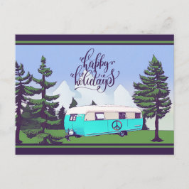 Vintager Campingplatz mit Pines Holiday Postkarte