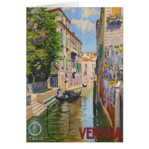 Vintager Canal Grande Gondolas Venedig Italien Rei