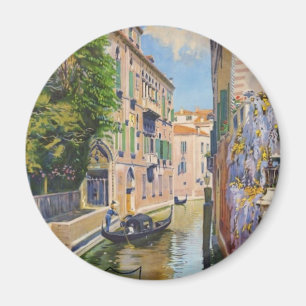 Vintager Canal Grande Gondolas Venedig Italien Rei Magnet