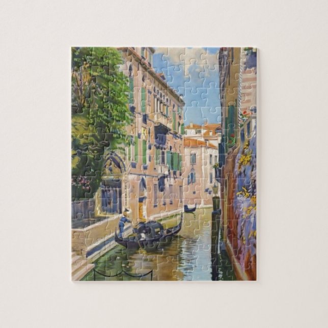 Vintager Canal Grande Gondolas Venedig Italien Rei Puzzle (Vertikal)