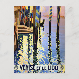 Vintager Canal Venedig Italien Reisen Postkarte