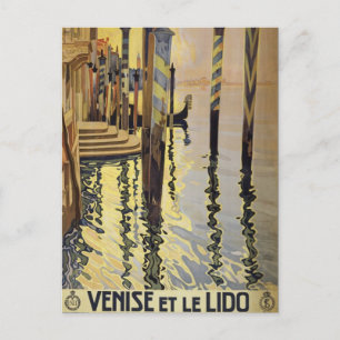 Vintager Canal Venedig Italien Reisen Postkarte