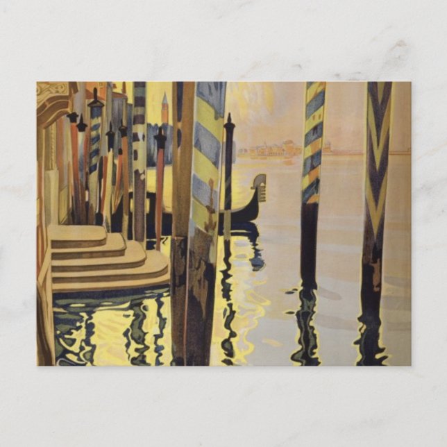 Vintager Canal Venedig Italien Reisen Postkarte (Vorderseite)