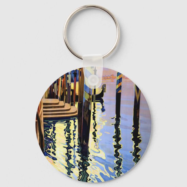 Vintager Canal Venedig Italien Reisen Schlüsselanhänger (Vorderseite)