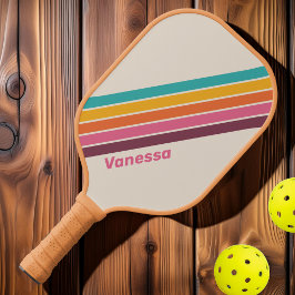 Vintager Candy Rainbow mit dem Namen Pickleball Schläger
