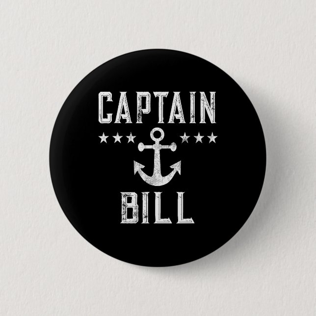 Vintager Captain Bill Boat Eigentümer Art Bootthem Button (Vorderseite)