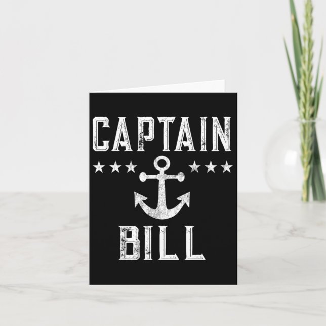 Vintager Captain Bill Boat Eigentümer Art Bootthem Karte (Vorderseite)