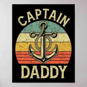 Vintager Captain Daddy Boat Pontoon Vater Angeli S Poster
