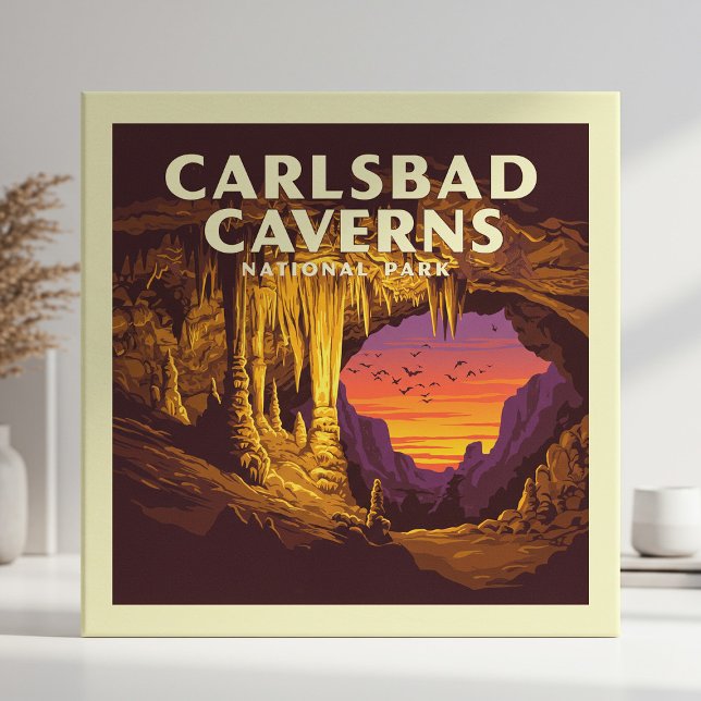 Vintager Carlsbad Caverne-Nationalpark Fliese (Von Creator hochgeladen)